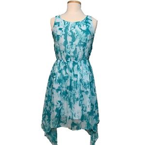 Olive & oak ocean green flowy hem dress